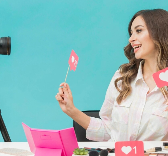 beautiful-woman-happy-record-video_23-2148586362