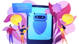 business-people-communicate-with-chatbot-application-chatbot-artificial-intelligence-talkbots-service-interactive-agent-support-concept-bright-vibrant-violet-isolated-illustration_335657-406